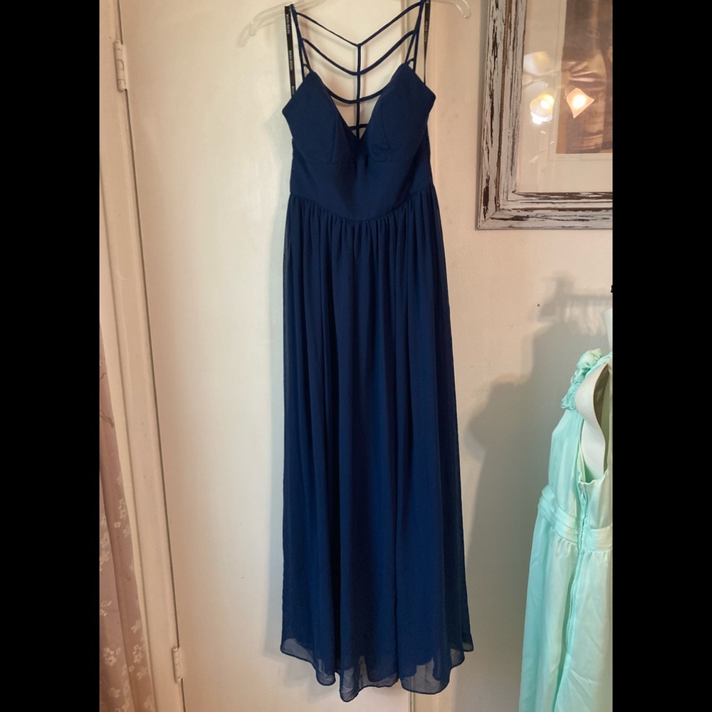 Bisou Bisou Michelle Bonbot Sleeveless Long Sheer Evening Dress Sz 6